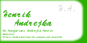 henrik andrejka business card